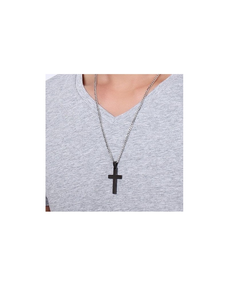 Pendentif Croix CROSS avec Chaîne Noir sur la Boutique du Hard