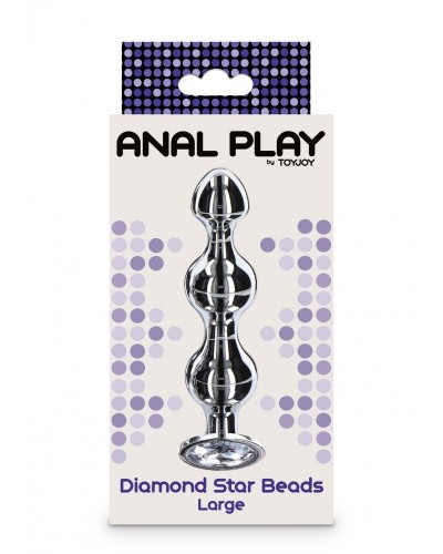 Plug Bijou Diamond Star Beads L 12 x 2.9cm sur la Boutique du Hard