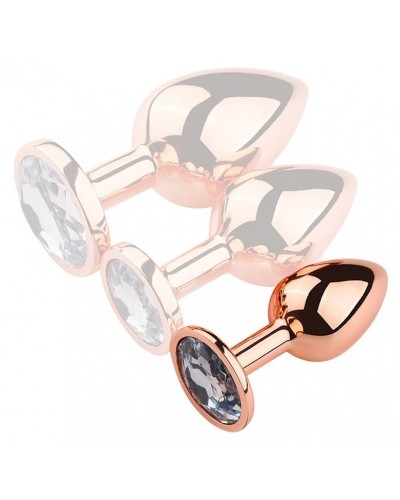 Plug Bijou anal PinkyGold S 6.5 x 2.7cm Bijou transparent sur la Boutique du Hard