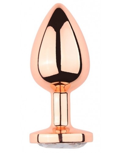 Plug Bijou anal PinkyGold M 7.5 x 3.3cm Bijou Transparent sur la Boutique du Hard