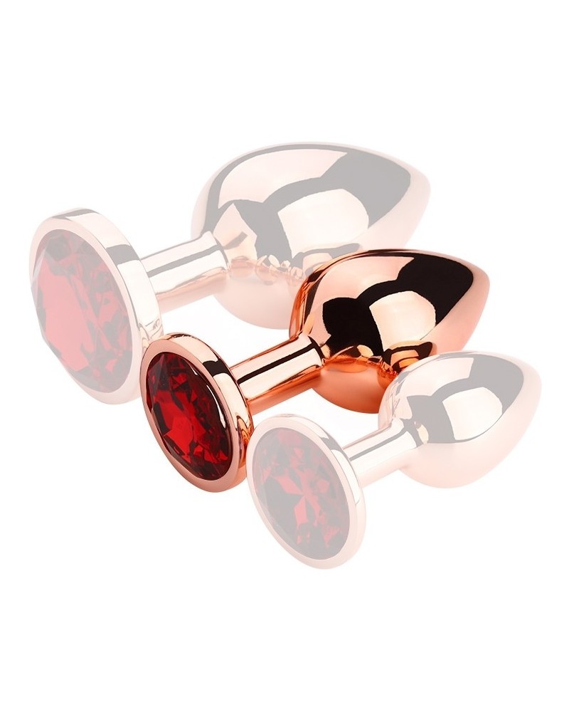 Plug Bijou anal RedGold M 7.5 x 3.3cm Bijou Rouge sur la Boutique du Hard