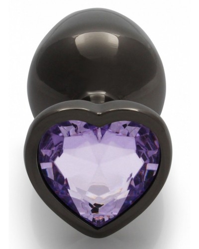 Bijou anal Heart Gem M 7 x 3.3cm Noir-Violet sur la Boutique du Hard