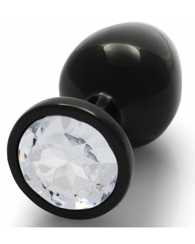 Bijou anal Round Gem M 7 x 3.3 cm Noir-transparent sur la Boutique du Hard