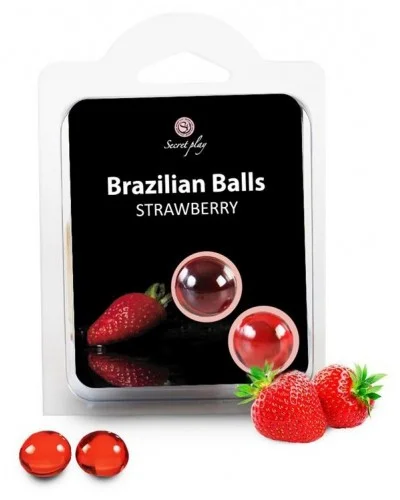 Boules de massage BRAZILIAN BALLS Fraise sur la Boutique du Hard