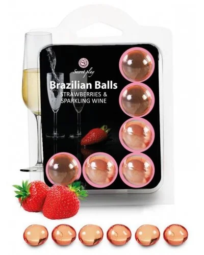 Boules de massage Brazilian Balls Vin de fraise pétillant x6 sur la Boutique du Hard