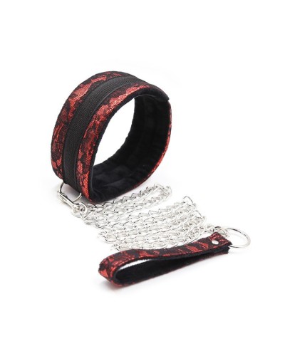 Kit Bondage Collier + Menottes Rouge pas cher