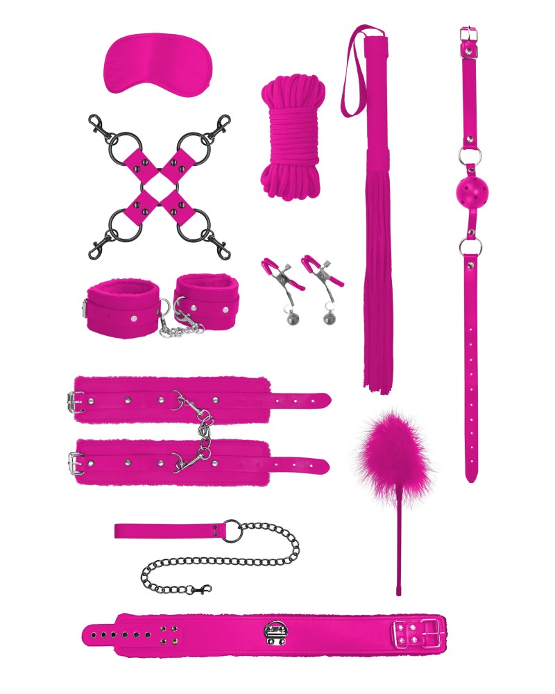 Kit Bondage IntermEdiaire 10 Pieces Rose pas cher