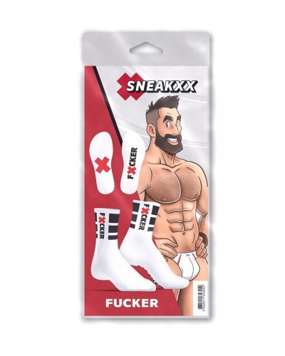 Chaussettes blanches Fucker SneakXX sur la Boutique du Hard