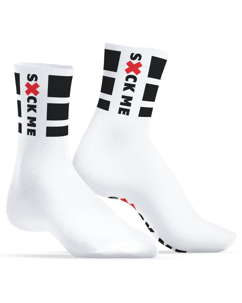 Chaussettes blanches Suck Me SneakXX sur la Boutique du Hard