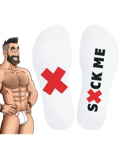 Chaussettes blanches Suck Me SneakXX sur la Boutique du Hard