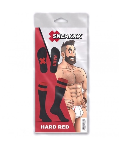 Chaussettes hautes Hard SneakXX Noir-Rouge sur la Boutique du Hard