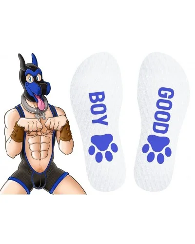 Chaussettes Good Boy Blanc-Bleu sur la Boutique du Hard