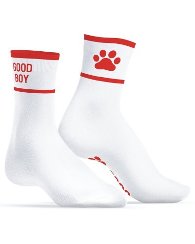 Chaussettes Good Boy Blanc-Rouge sur la Boutique du Hard