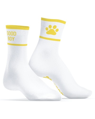 Chaussettes Good Boy Blanc-Jaune sur la Boutique du Hard