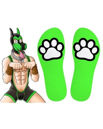 Chaussettes Paw Kinky Puppy Vertes sur la Boutique du Hard