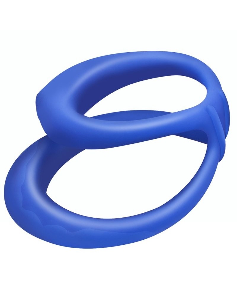 Double Cockring Silicone Soft Duo 40mm Bleu sur la Boutique du Hard