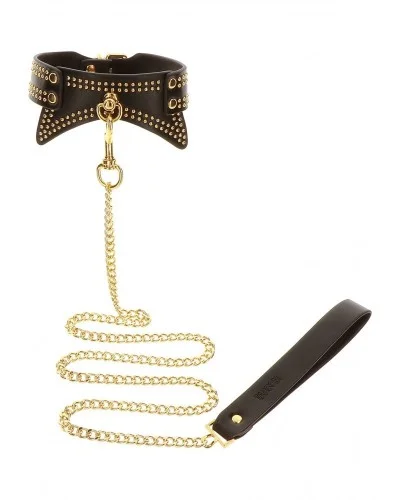 Collier et Laisse Studded Vogue Noir sur la Boutique du Hard