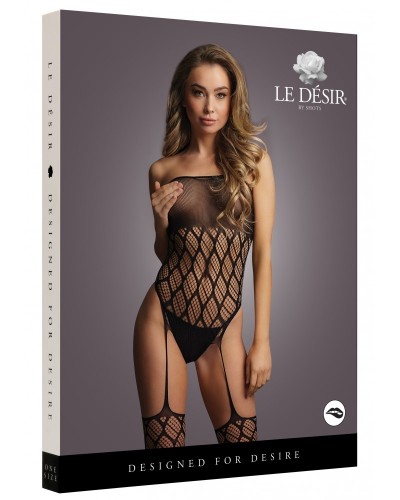 Combinaison ouverte Lily Rose - Noir sur la Boutique du Hard