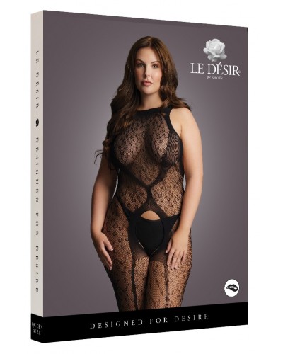 Combinaison CROTCHLESS LEOPARD Noire sur la Boutique du Hard