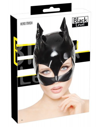 Masque Chat en Vinyle Cat Mask Noir sur la Boutique du Hard