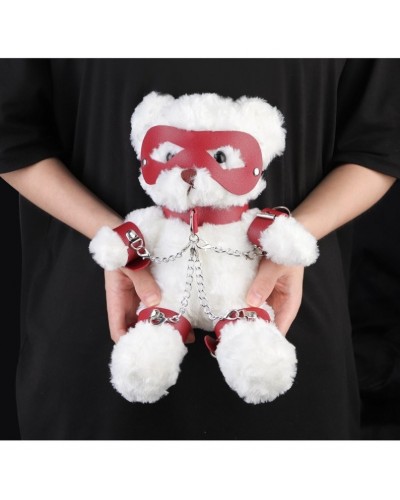 Ours Peluche Teddy Bear Bondage 31cm Blanc sur la Boutique du Hard