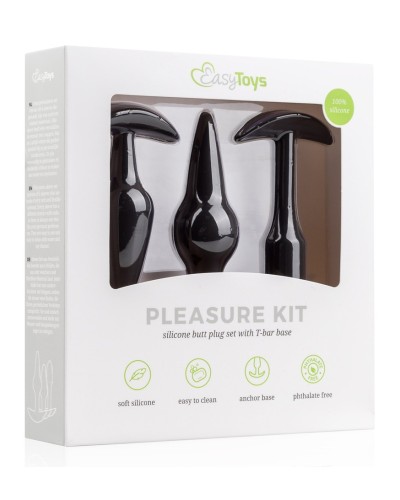 Kit de 3 plugs Pleasure Noirs pas cher