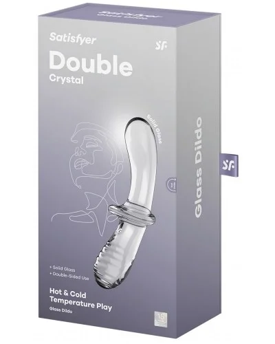 Gode en verre Double Crystal 18.5 x 3.5cm Transparent sur la Boutique du Hard