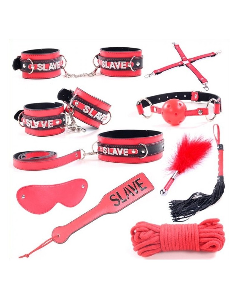 Kit Slave 10 pieces noir-Rouge pas cher