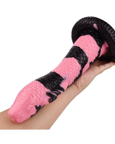 Gode Cobra Snake S 18 x 5cm Noir-Rose sur la Boutique du Hard