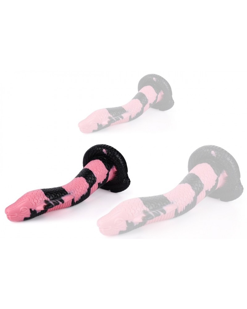 Gode Cobra Snake M 22 x 6cm Noir-Rose sur la Boutique du Hard