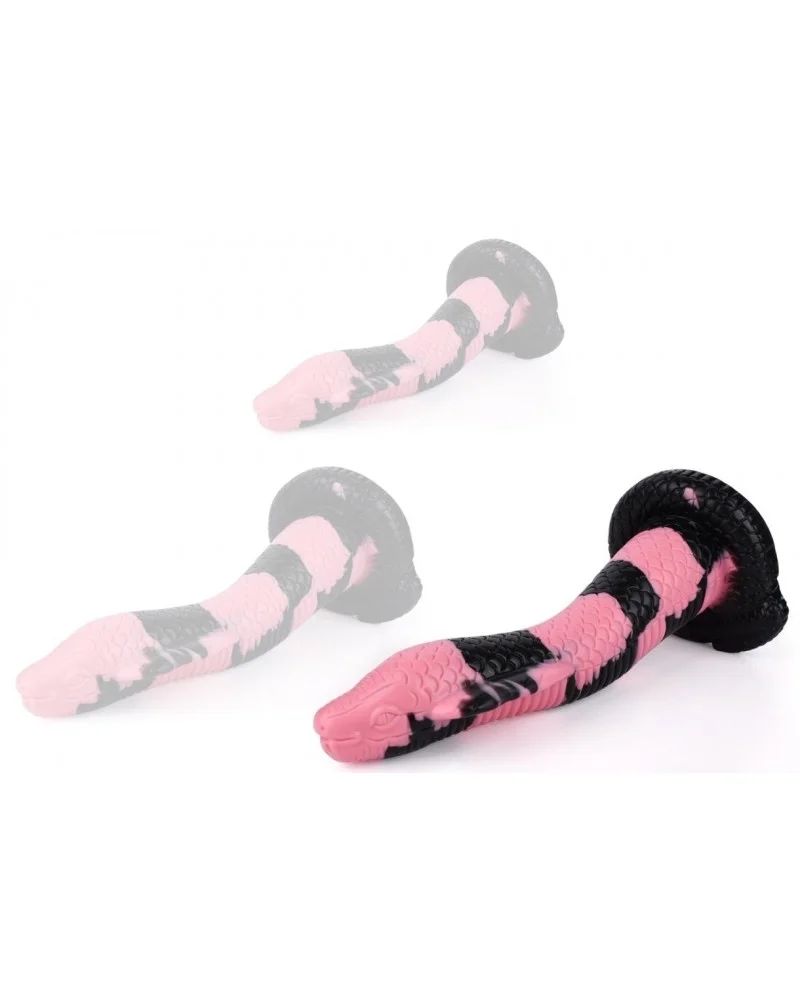 Gode Cobra Snake L 26 x 7cm Noir-Rose sur la Boutique du Hard