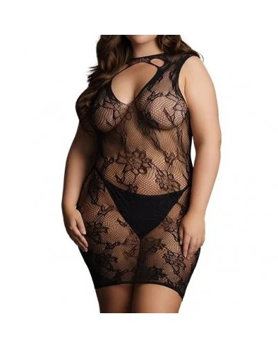 Robe sexy Grande Taille HIGH NECK Noire sur la Boutique du Hard