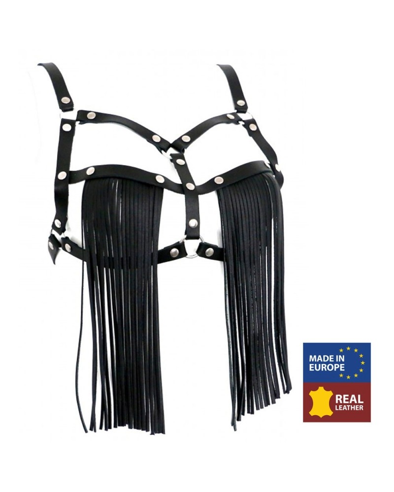 Soutien-Gorge en cuir avec franges sur la Boutique du Hard