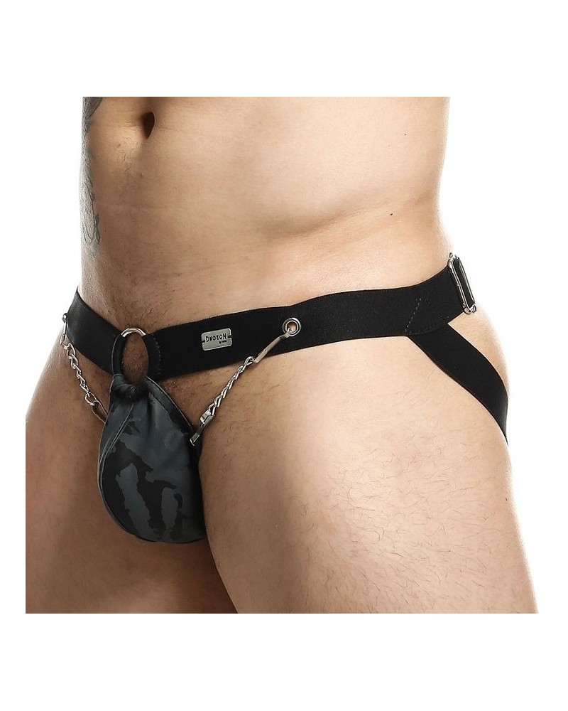 Jockstrap Ring & Chain Dngeon Gris sur la Boutique du Hard