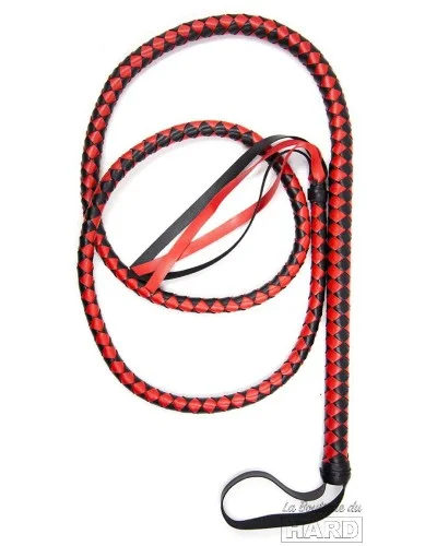 Long fouet Whip Duo 190cm Noir et Rouge pas cher