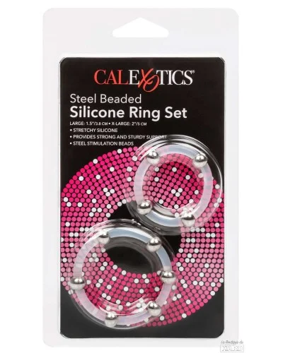 Lot de 2 Cockrings Transparents avec Billes pas cher