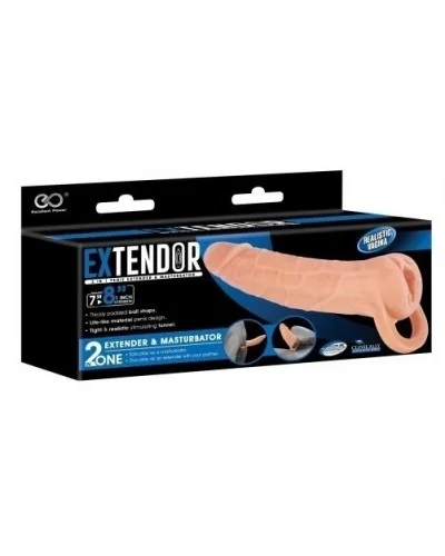 Gaine de pénis + masturbateur EXTENDOR 8 - 19 x 4.5cm sur la Boutique du Hard