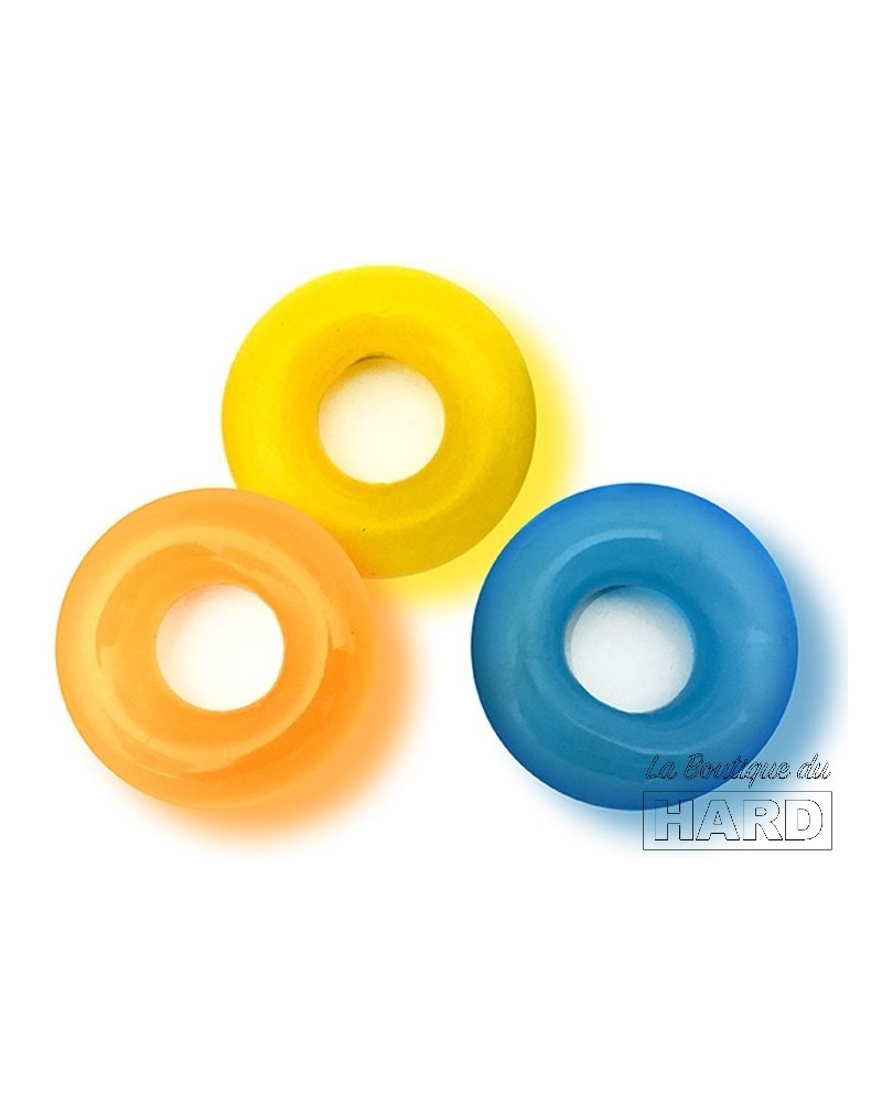 Lot de 3 Cockrings colorEs D-Ring Glow pas cher