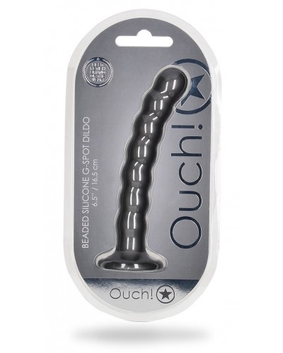 Plug Beaded G-Spot M 16.5 x 2.5cm Gris sur la Boutique du Hard