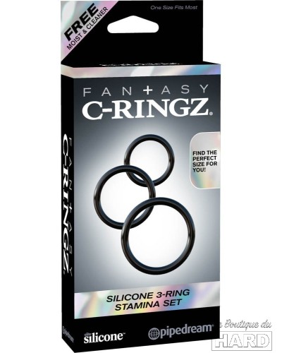 Lot de 3 cockrings Silicone C-Ringz pas cher