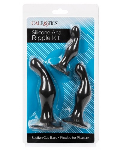 Kit 3 Plugs Silicone Ripple Kit Noirs sur la Boutique du Hard