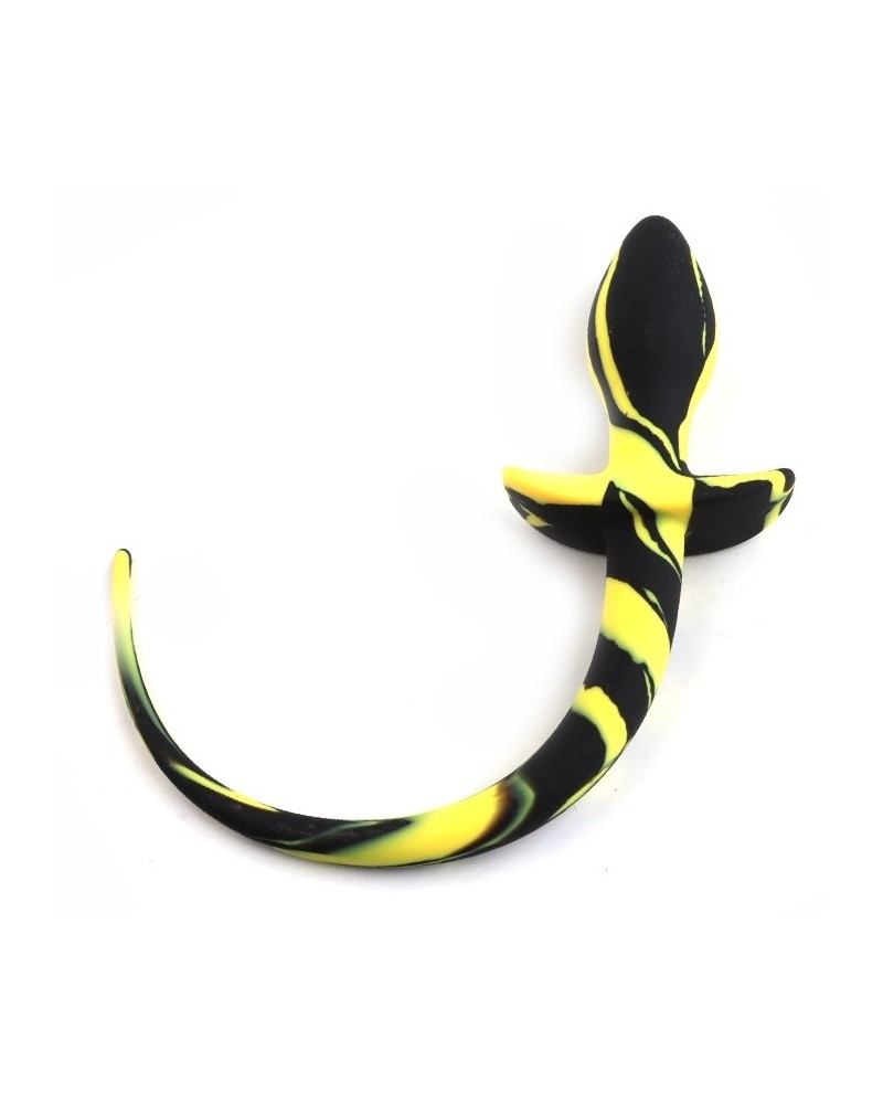 Plug Queue de chien Dog Tail 7.5 x 3.1cm Noir-Jaune sur la Boutique du Hard