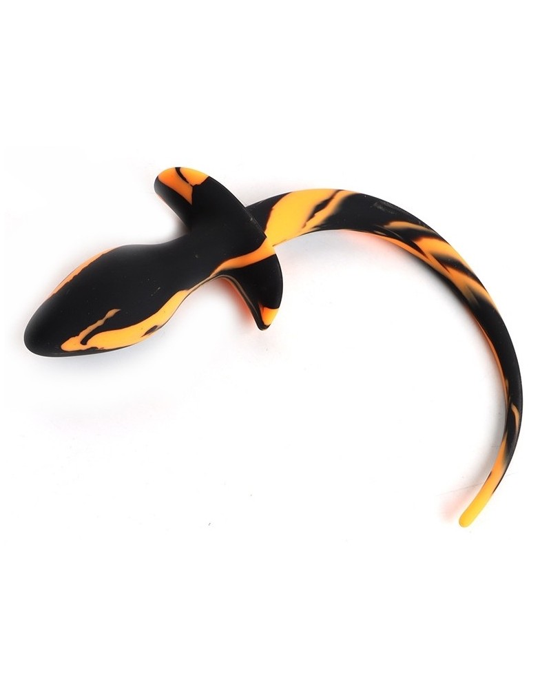 Plug Queue de chien Dog Tail 7.5 x 3.1cm Noir-Orange sur la Boutique du Hard