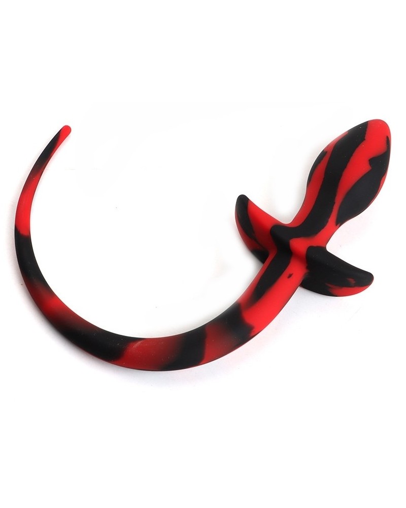 Plug Queue de chien Dog Tail 7.5 x 3.1cm Noir-Rouge sur la Boutique du Hard