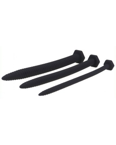 Lot de 3 tiges a uretre silicone 14.5cm - Diametres 6 a 13mm pas cher