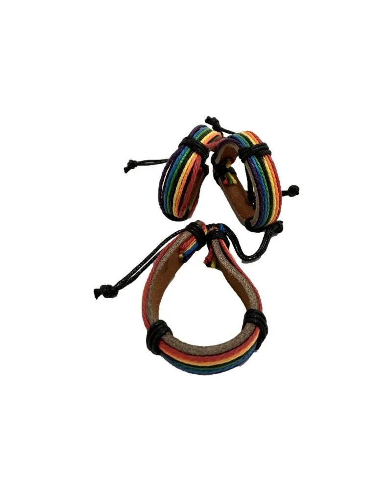 Bracelet Cuir et Fils Rainbow sur la Boutique du Hard