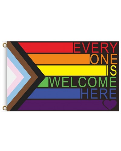 Drapeau LGBT+ Welcome 60 x 90cm sur la Boutique du Hard