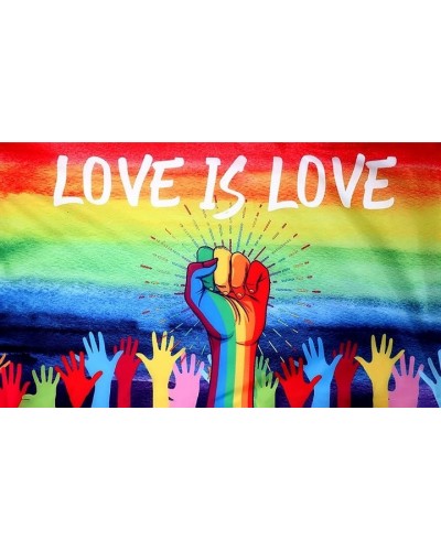 Drapeau Peace Love is Love 90 x 150cm sur la Boutique du Hard