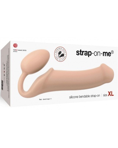 Gode + plug Strap-On-Me Bendable XL 16 x 4.5cm Vanille sur la Boutique du Hard