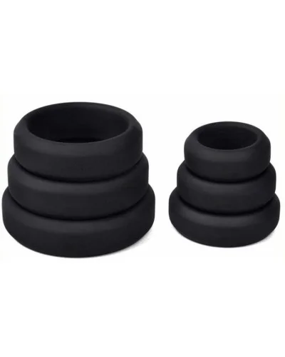 Lot de 6 cockrings Silicone Hyperion Noir pas cher